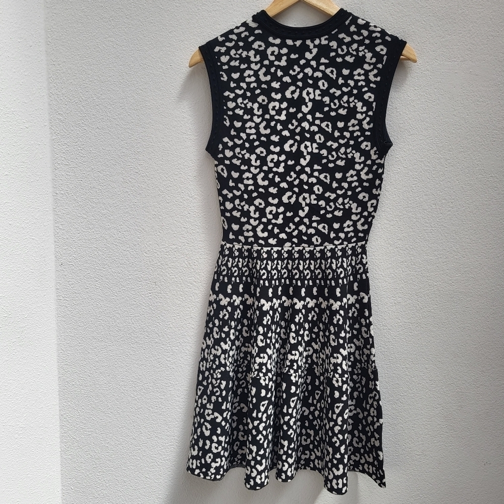 Rebecca Taylor Revolve Leopard Stretch Knit black white Sweater Dress - Picture 8 of 8